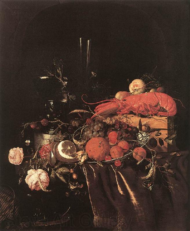Jan Davidsz. de Heem Still-Life with Fruit Flowers, Glasses Norge oil painting art
